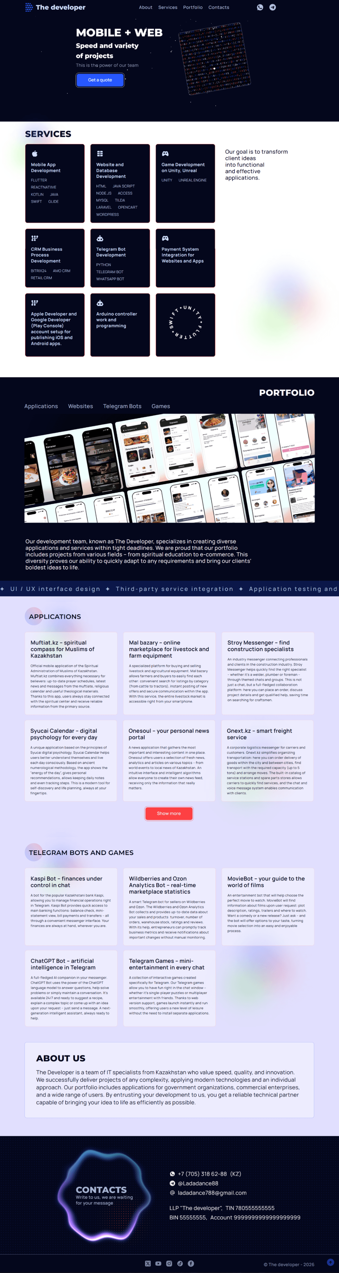 Turnkey landing page Thedeveloper