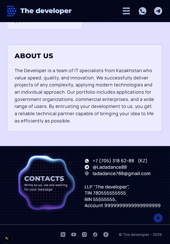 Turnkey landing page Thedeveloper